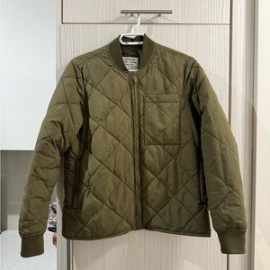 Frank & Oak army green bomber jacket